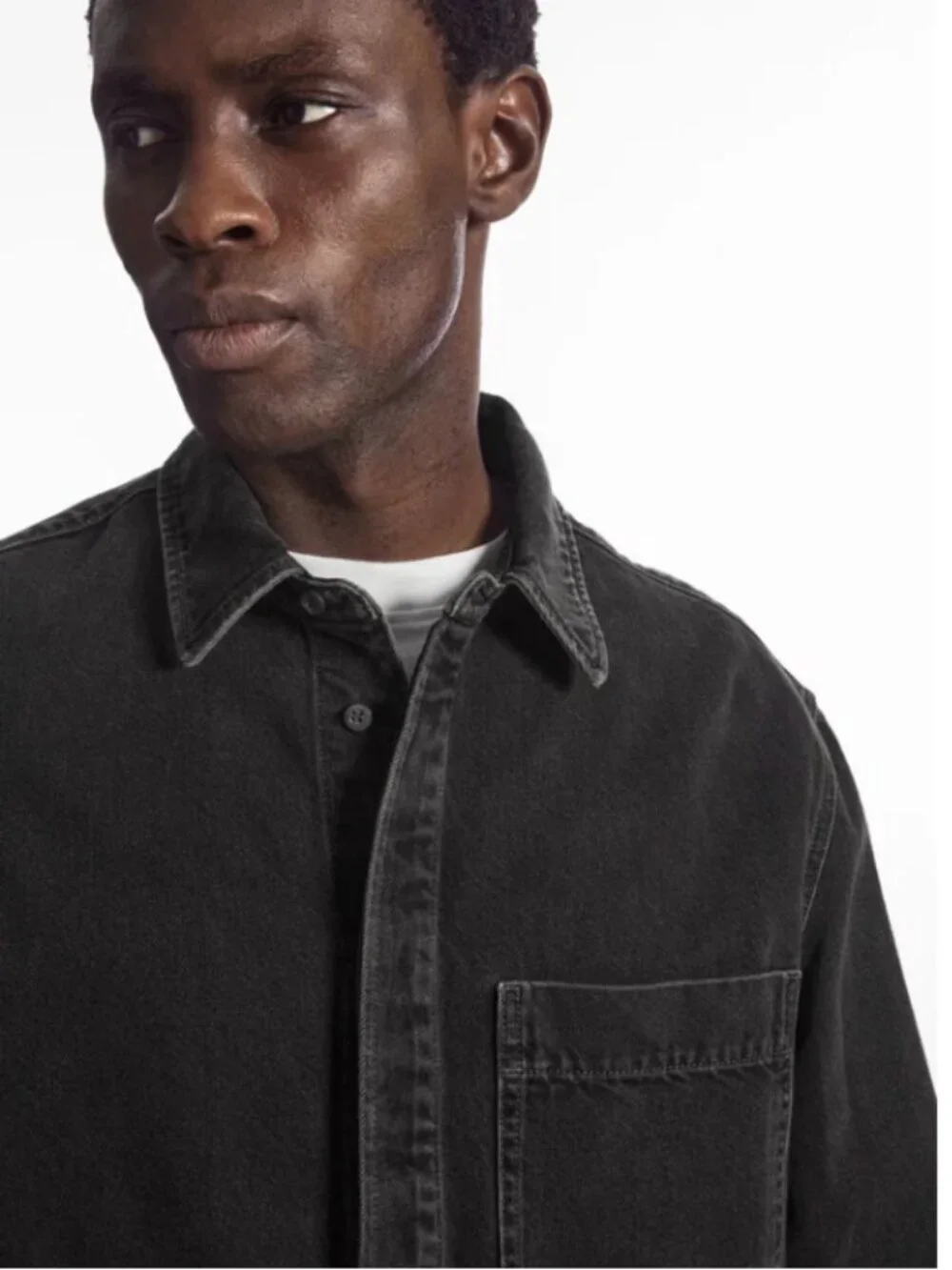 COS Men's Oversized Black Denim Shirt - Size S